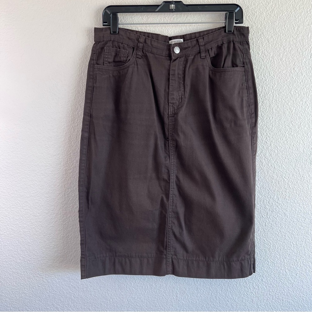 Jade Mackenzie Apparel Women's Brown Midi Denim Skirt